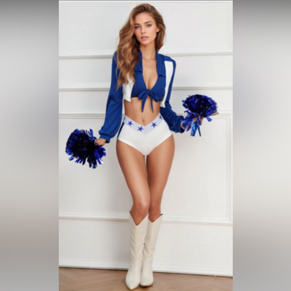 Dallas Cowboys Cheerleader costume size medium with Pom Poms